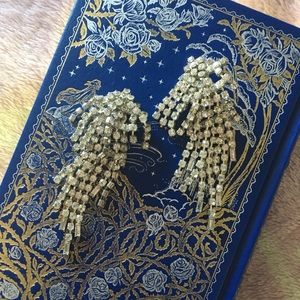 Vintage rhinestone dangle clip on earrings!